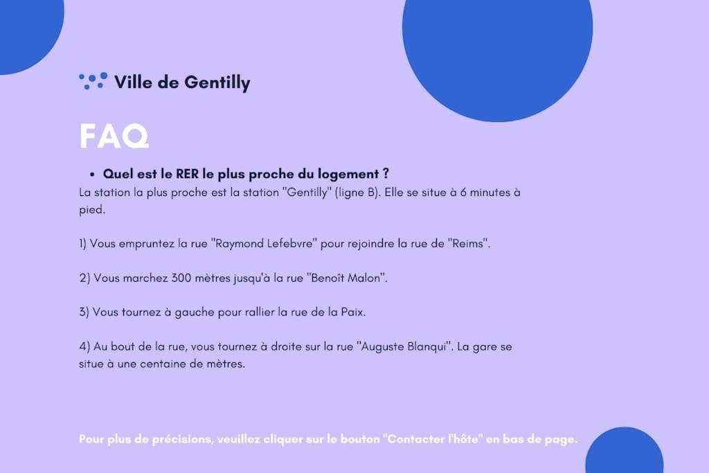 Paris Gentilly Appartement Tout Equipe - Rer B 外观 照片